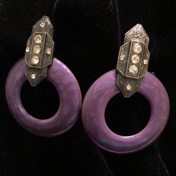 Vintage Jewelry - Vintage Clip-on earrings - Art Deco Inspired